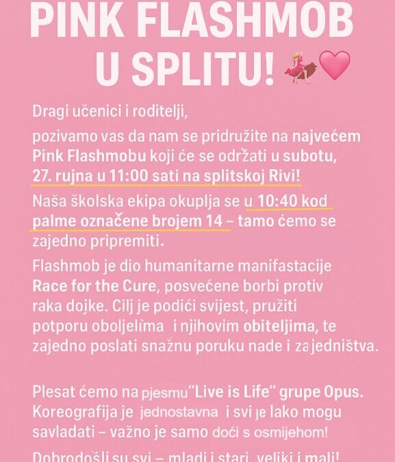 Poziv na najveći Pink flashmob u Splitu