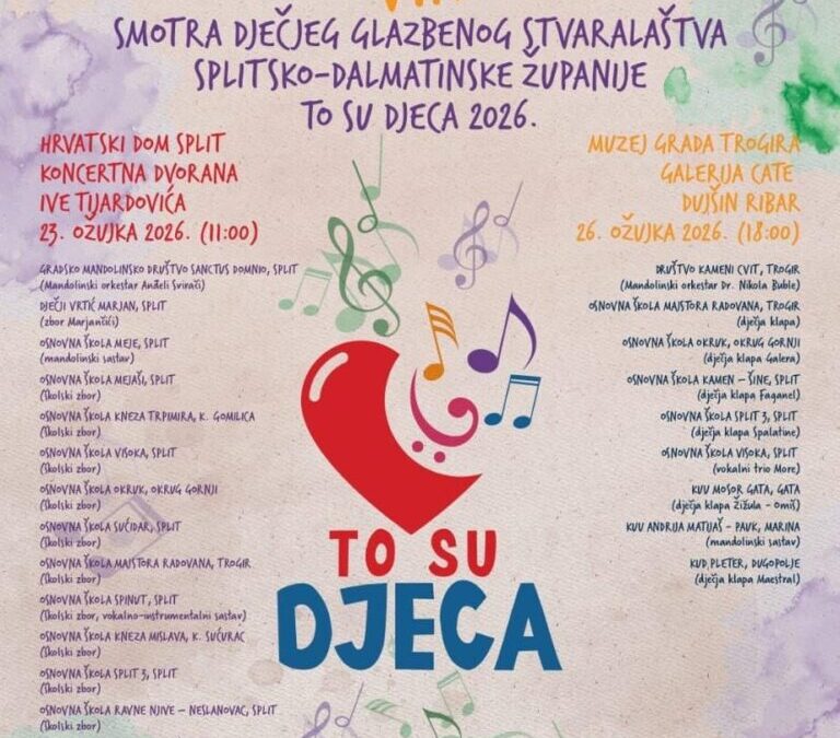 Smotra dječjeg glazbenog stvaralaštva „To su djeca 2026.“